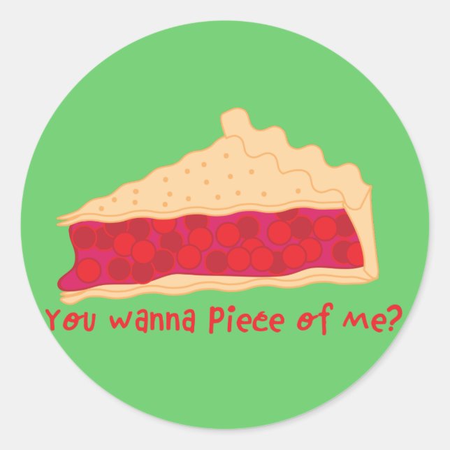 cherry pie you want a piece of me sticker (Front)