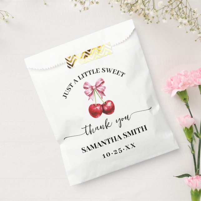 Cherry Pink Coquette Baby Shower Party Favor Bag (Sealed)