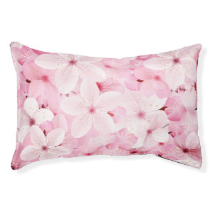 Cherry Pink Flower Print Pet Bed