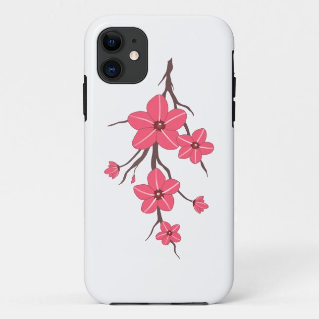 Cherry pink flowers pattern ! Case-Mate iPhone case (Back)