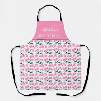 Cherry Pink Personalized Apron | Custom Name Apron