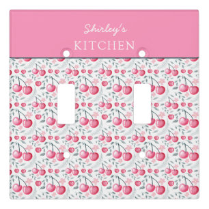 Cherry Pink Personalized Tea Towel   Custom Name K Light Switch Cover