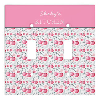 Cherry Pink Personalized Tea Towel | Custom Name K Light Switch Cover