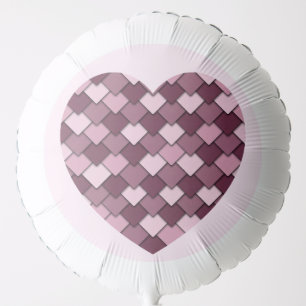 Cherry Pink Square and Diamond heart Balloon