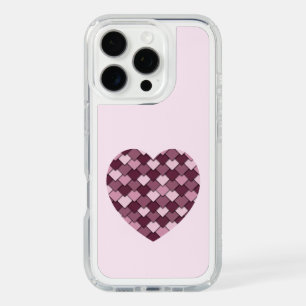 Cherry Pink Square and Diamond heart iPhone 16 Pro Case