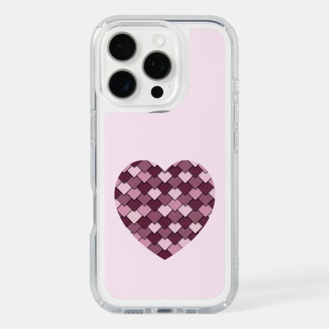 Cherry Pink Square and Diamond heart Speck iPhone Case (Front)