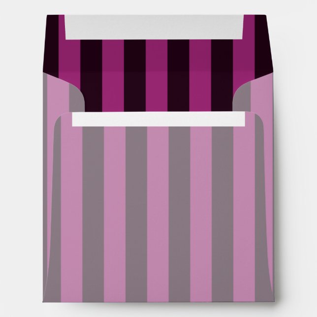Cherry Pink Striped Custom Envelope (Back (Bottom))