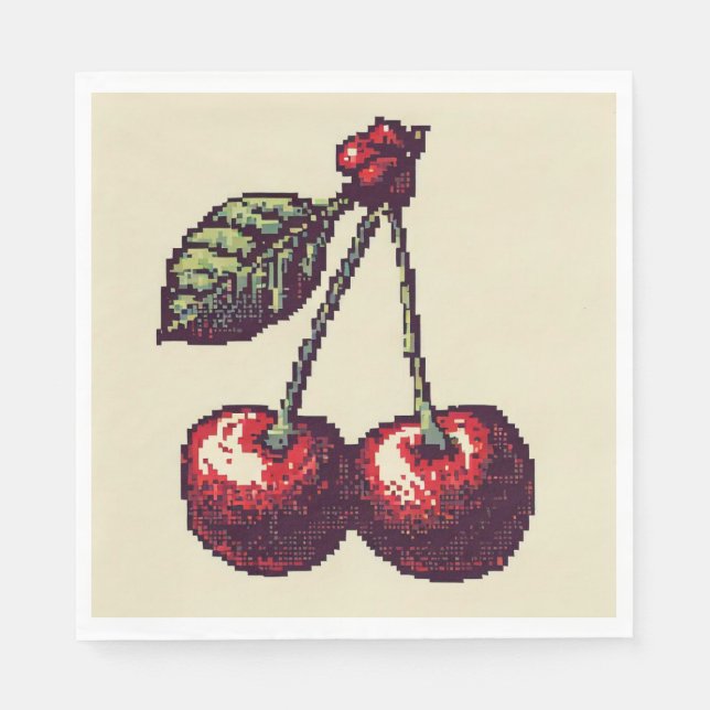 Cherry Pixels Napkins (Front)