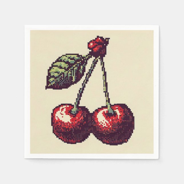 Cherry Pixels Napkins (Front)