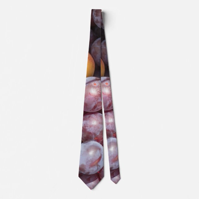 Cherry plum background neck tie (Front)