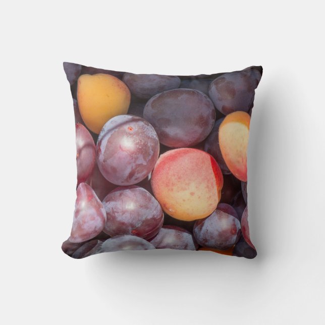 Cherry plum background throw pillow (Front)
