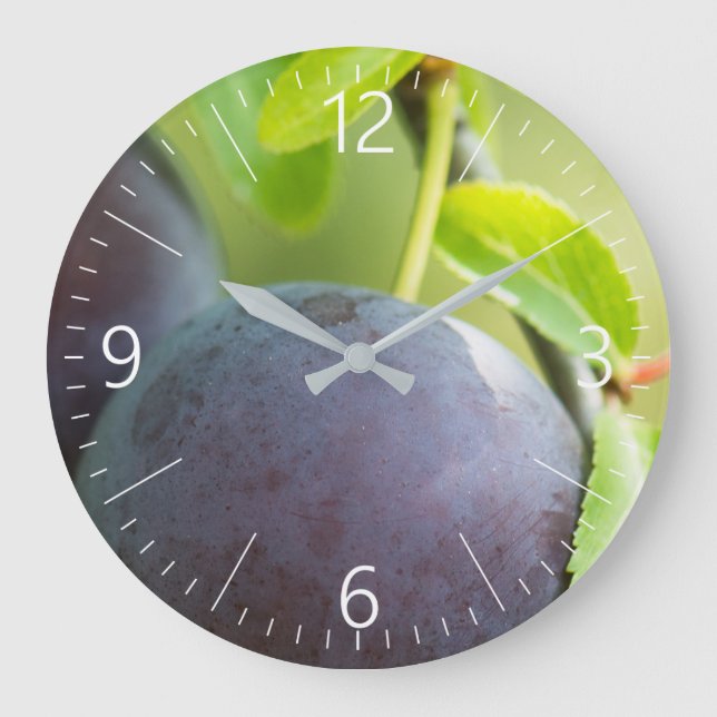 Cherry plum on branch large clock (Front)