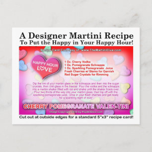 Cherry Pomegranate Valentine's Day Martini Card