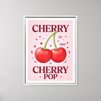 Cherry pop Y2K pink and red aesthetic poster Canvas Print