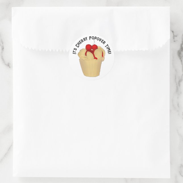 Cherry Popover  Classic Round Sticker (Bag)
