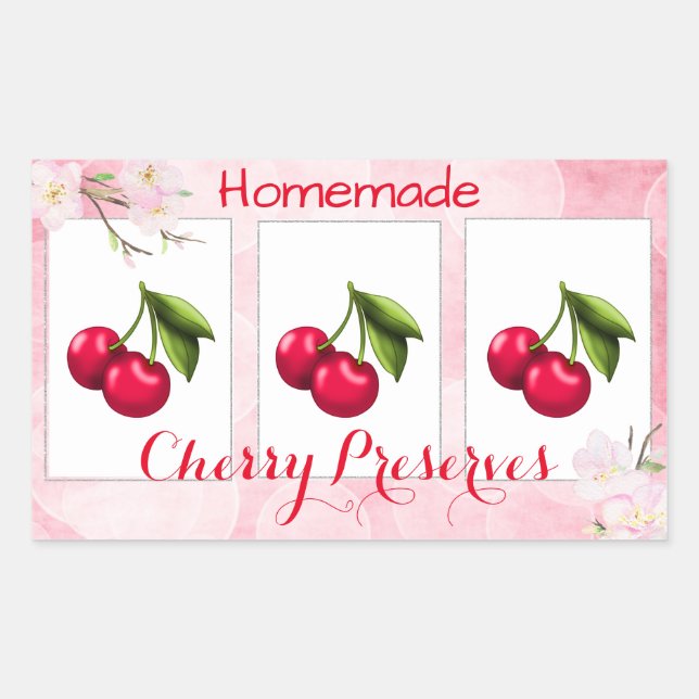 Cherry Preserves Canning Label (Front)