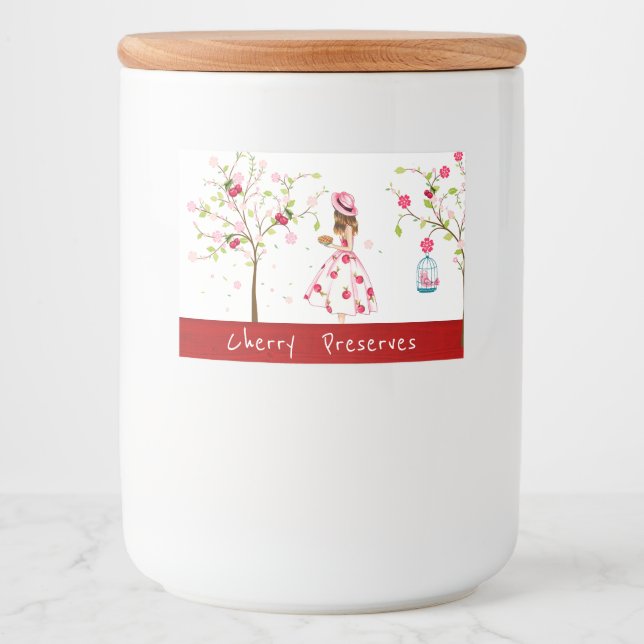 Cherry Preserves Canning Label (Front)