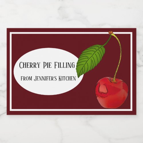 Cherry Preserves or Pie Filling Food Label