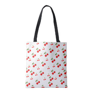 Cherry print shopping Book Tote Bag