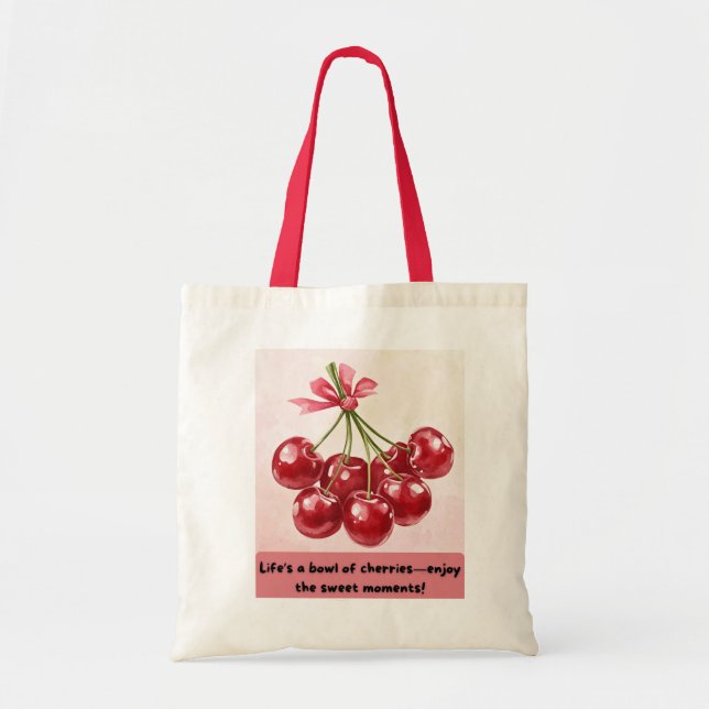Cherry Quote Tote Bag – Fresh and Inspirational  (Front)