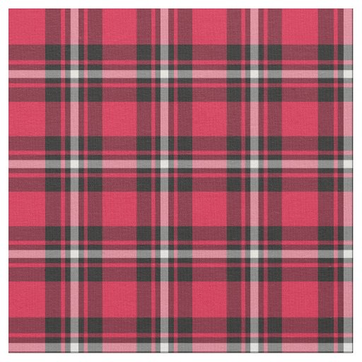 Cherry Red and Black Sporty Plaid Fabric