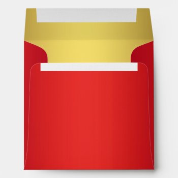 Cherry Red And Gold Linen Envelopes by decembermorning at Zazzle