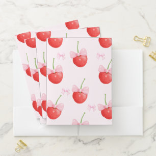 cherry red and pink back to school pocket folder