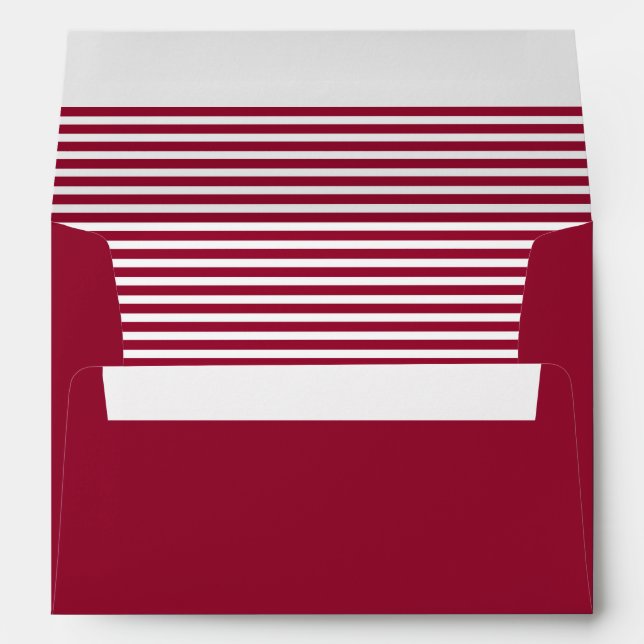 Cherry Red and White Striped Envelope (Back (Bottom))