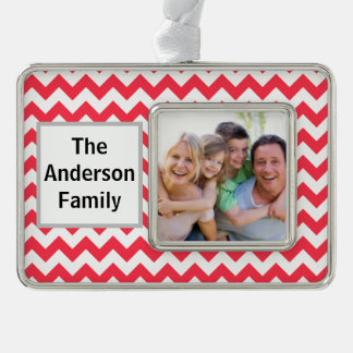 Cherry Red Chevron Christmas Ornament