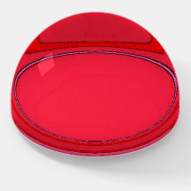 Cherry red Circle Design Round Glass Minimalist