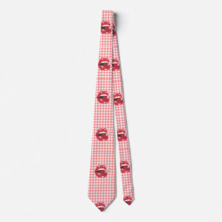 Cherry Red Coquette Hot Lips Neck Tie