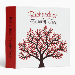 Cherry Red Family Tree Genealogy 3 Ring Binder