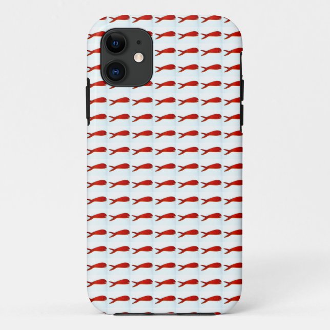 cherry red fish on white pattern Case-Mate iPhone case (Back)