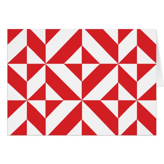 Cherry Red Geometric Deco Cube Pattern (Front Horizontal)