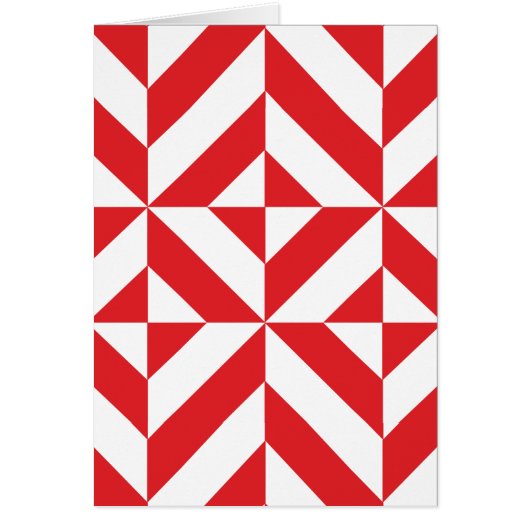 Cherry Red Geometric Deco Cube Pattern (Front)
