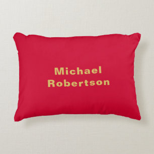 Cherry Red Gold Colors Professional Trendy Modern Accent Pillow