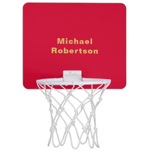 Cherry Red Gold Colors Professional Trendy Modern Mini Basketball Hoop