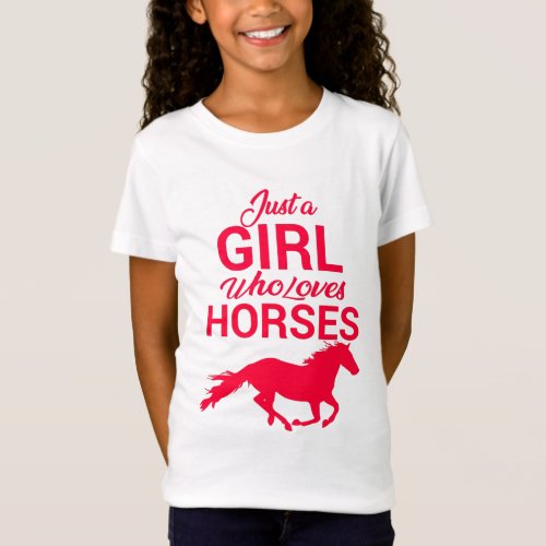 Cherry Red Just A Girl Who Loves Horses T_Shirt