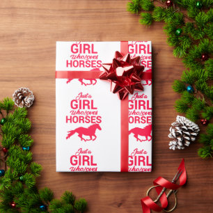 Cherry Red Just A Girl Who Loves Horses Wrapping Paper