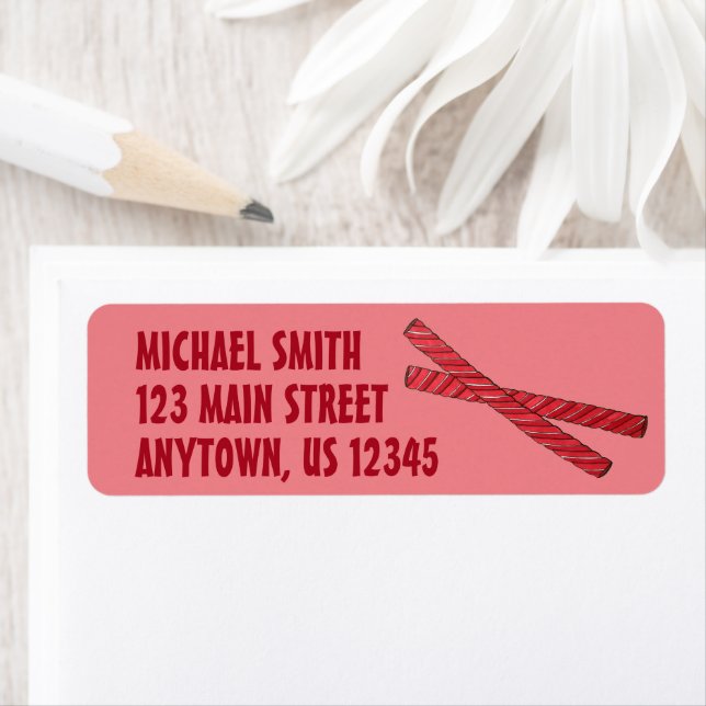 Cherry Red Licorice Whips Liquorice Twist Candy Label (Insitu)