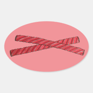 Cherry Red Licorice Whips Liquorice Twist Candy Oval Sticker