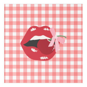 Cherry Red Lips Coquette Acrylic Print