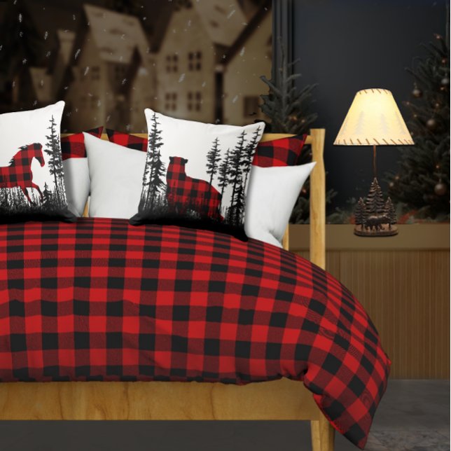 Cherry Red Lumberjack Buffalo Plaid  Duvet Cover (Creator Uploaded)
