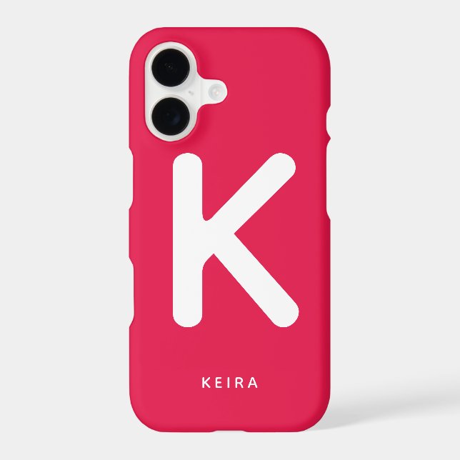 Cherry Red Monogram Phone Case (Back)