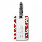 Cherry Red Monogrammed Damask Print