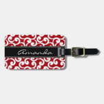 Cherry Red Monogrammed Elements Print Luggage Tag at Zazzle