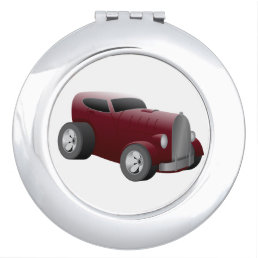 cherry red old hot rod muscle car makeup mirror