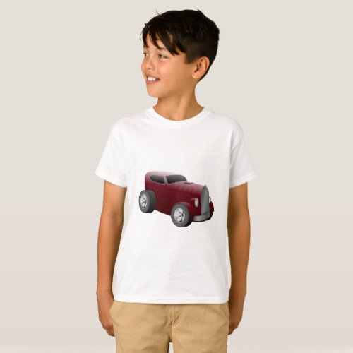 cherry red old hot rod muscle car T_Shirt
