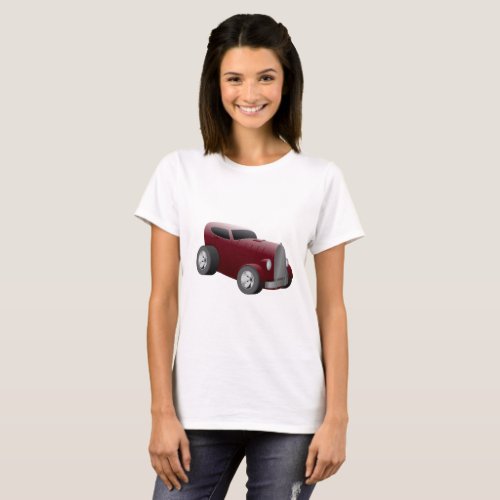 cherry red old hot rod muscle car T_Shirt