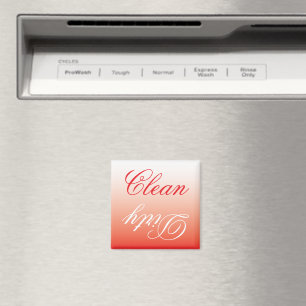 Cherry Red Ombre Dishwasher Clean/Dirty Magnet